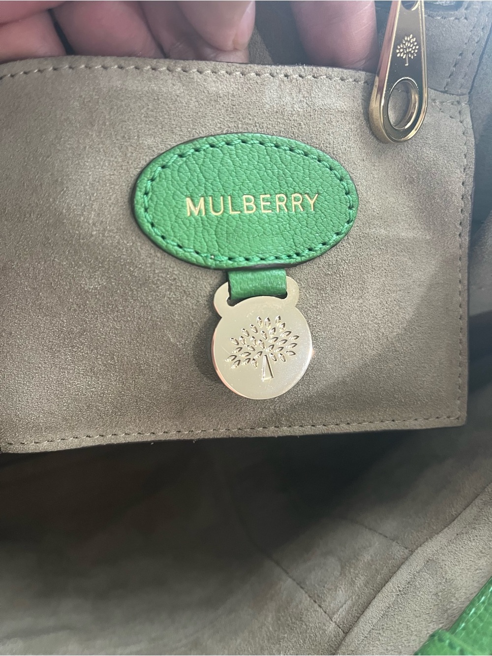MULBERRY GREEN PEBBLED LEATHER BAYSWATER - Picture 7 of 11